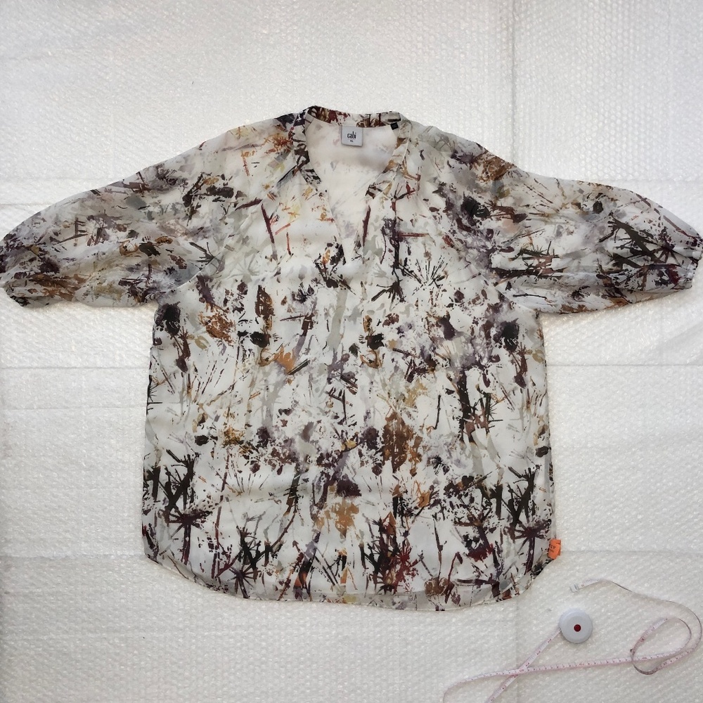 CAbi Multicolor Abstract Blouse